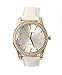 Gino Milano Women's Gold Leather Band Watch & Matching Tri-Fold Wallet Set - White