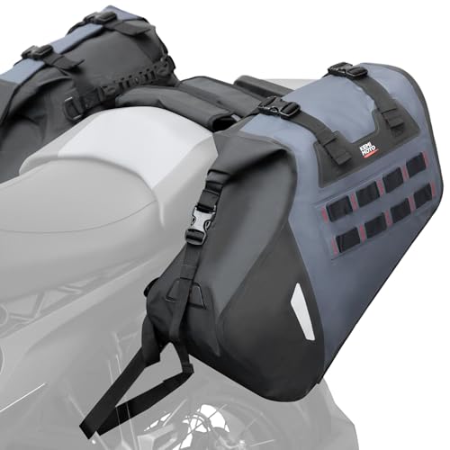 KEMIMOTO Motorcycle Saddlebags 30L PVC Waterproof Panniers