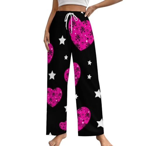 Vêtement de nuit femme confortable rose à étoiles taille S avec poches