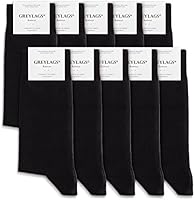 Greylags - Business Cotton Socks - every day socks – sports trekking hiking - 10 pairs black 4-5-6-7-8-9-10-11-12