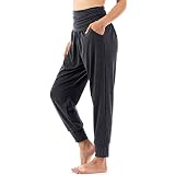 Lofbaz Yogahosen für Damen Workout Gamaschen Mädchen Teen Schweißjogger Damenbekleidung Jogginghosen Haremshosen Pyjamas - Dunkelgraue Melange - S