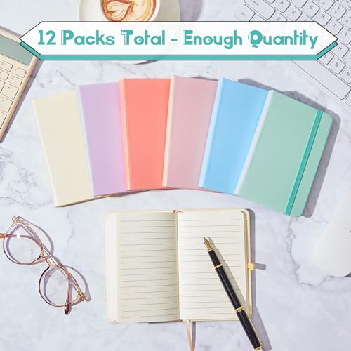 Cuadernos pequeños A6 con raya y banda elástica pack de 12 diarios de bolsillo 5