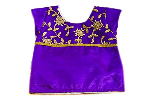 Image of Stanwells Kids Girls Pea Green & Red Lehenga Choli Set | Net Embroidered Ethnic Dress | Traditional South Indian Pattu Pavadai (3-6 Months)