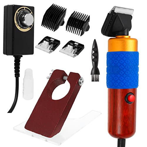 Ihvewuo S9A Carpet Trimmer With Shearing Guide Speed Adjustable Electric Rug Trimmer With 2 Guide Combs Low Noise Vibration Carpet Carving Clippers Wooden Handle Carpet Trimmer Tool For Tufting Carpet #TOP3