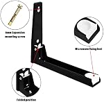 1 Pair Adjustable Microwave Brackets, Foldable Stretch Microwave Oven Wall Mount Bracket from 9 to 15.7 Inch, Universal Stainless Steel Microwave Oven Rack for Most Microwaves