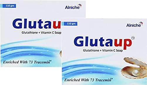 Dermaindia Organext Pharmaceuticals Alniche Gluta Up Soap (Glutathiione + Vitamin E + Aloe Vera) 110 Gram- Pack Of 2, White