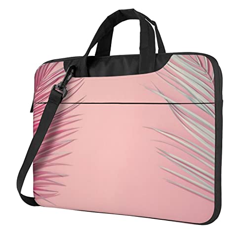Sac ordinateur portable feuilles tropicales rose protégeant votre PC