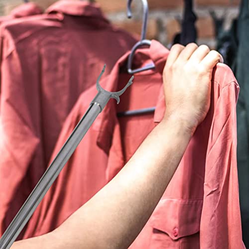 Yardwe Metal Clothesline Props Retractable Clothes Rods Long Dressing Sticks Clothes Drying Pole Outdoor Coat Hanger For Drying Dressing (White) 131Cm #TOP3