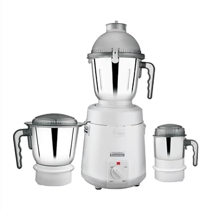 PADMINI EDDYMIX Mixer Grinder 900W Copper Motor With 3 Stainless Steel Jars having Lid Lock Facility with unbreakable ABS body and Anti skid feet for smooth operations (White)