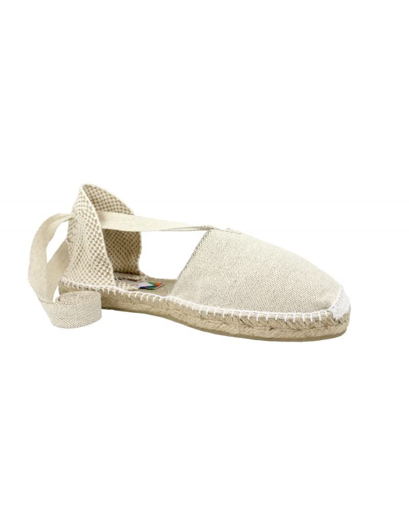 Espadrilles valenciennes plates en toile et semelle en jute (chaussures fabriquées à la main en Espagne)