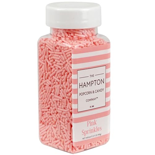 Pink Sprinkles Jimmies 3.17 oz, Sprinkles For Cake Decorating, Cake Sprinkles, Sprinkles For Baking, Ice Cream & More, The Hampton Candy Company
