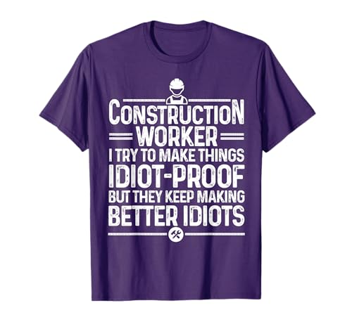 Funny Construction Design for Men Dad Construction Worker T-Shirt