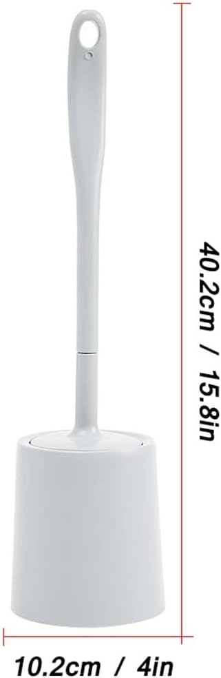 Toilet Brush Holder Toilet Brush Holder Household Wall-Mounted Toilet Brushs Bathroom Long Handle Soft Hair Cleaning Modern Silicone Toilet Bowl Brush Set Toilet Brush Holders(White)