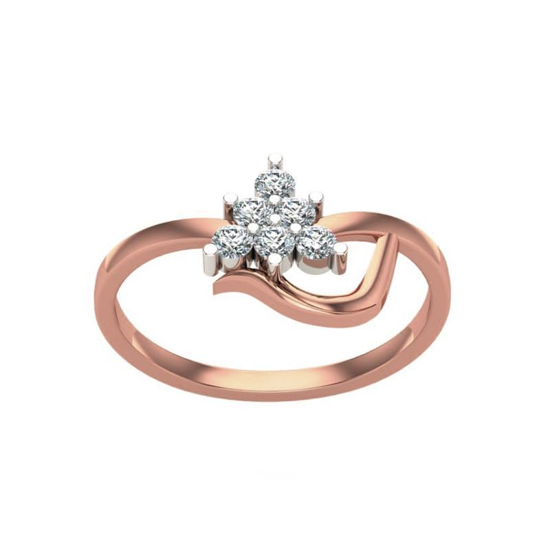 Image of DISHIS 18k(750) /14K(585) Rose Gold Diamond Ring for Women