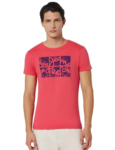 Pepe Jeans Men's Dark Coral Graphic Print T-Shirt