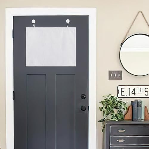 NICETOWN Room Darkening Faux Linen Small Window Curtains for Bathroom, Energy Saving French Door Curtains for Home Office Living Room Kitchen French D