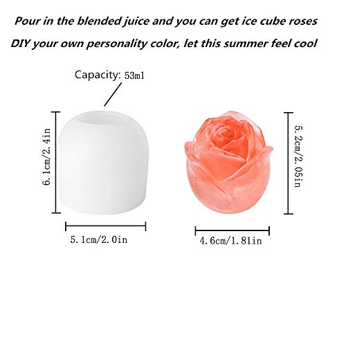Molde para cubos de hielo en forma de rosa 2 piezas miniatura 6