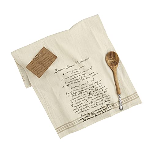 Plat casserole à haricots verts Mud Pie ensemble serviette et cuillère en bois - 2