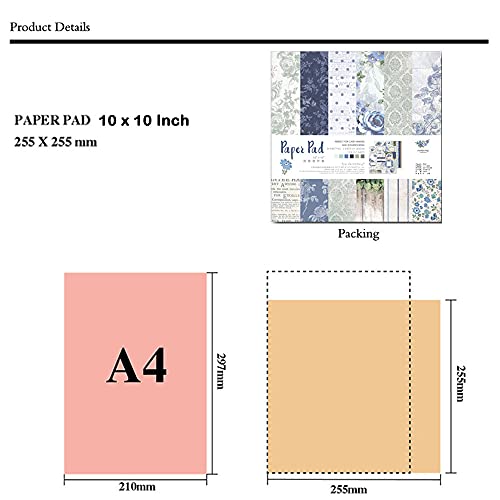 Huralona Vintage Scrapbooking Paper Pad 10”X10” 26 Sheets Decorative Origami Scrapbook Paper Pack Journaling Paper Supplies Patterned Cardstock For Craft Gift Wrapping Photo Album (Ps007) #TOP3