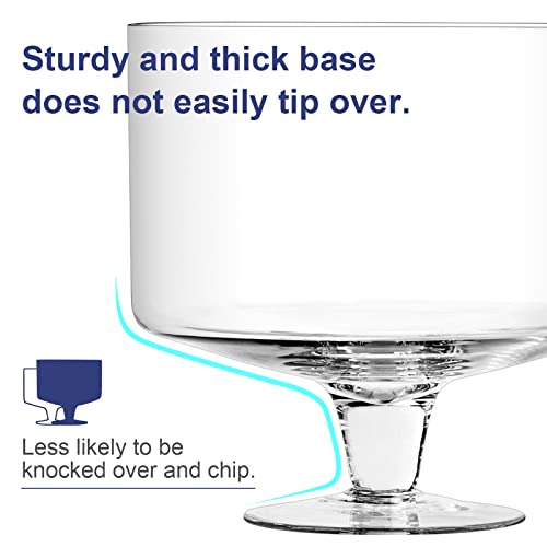 Grandartic Trifle Bowl With Pedestal Glass Crystal-Clear, Round Dessert Display Stand For Laying Cakes, Pastries, Baked Goods, Fruit And Salad Set Of 1, 116Oz(3.3L) #TOP3