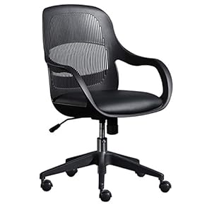 Thuiskantoorstoel Computerstoel Draaibare bureaustoel Gamingstoel Ergonomisch in hoogte verstelbaar met armleuning – Zwart, grijs Alles is in orde (zwart A)