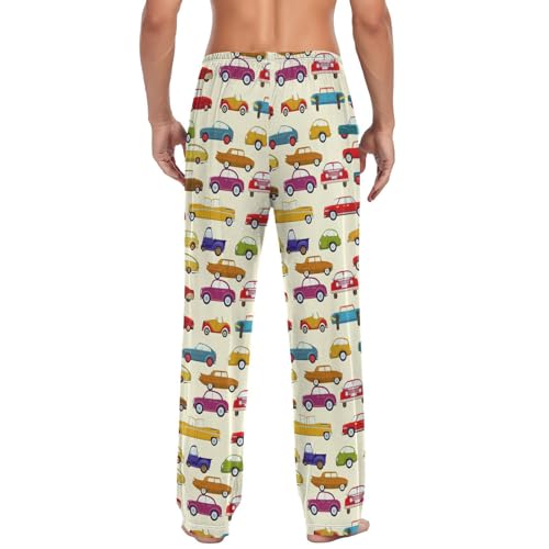 Cute Cartoon Car Men's Pajama Pants Soft Lounge Lightweight with Drawstring and Pockets2