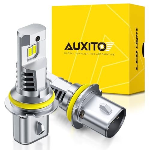 Image of AUXITO Upgraded 9007 /HB5 Bulbs, 80000LM 15000% Super Bright, 70000+ Hrs Service Life, 6500K Cool White, 1:1 Halogen Replacement, Canbus Ready, Plug N Play, Pack of 2