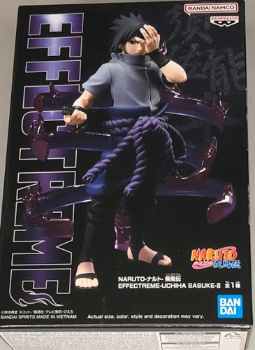 Banpresto Figura de Acción Sasuke Uchiha II Naruto Shippuden - Effectreme 15cm BP88947P Multicolor - Figura coleccionable Ideal para los fanaticos del anime