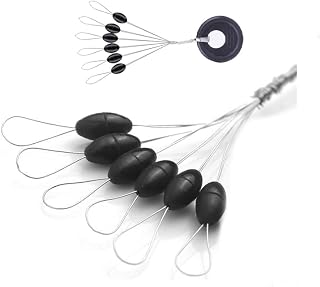 FASPLORE 600 pcs Fishing Rubber Bobber Beads Stopper Bobber Stops 6 in 1 Float Sinker Stops (Large)