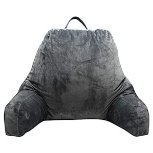 Wise Friends Bufly Bed Rest Chair Pillow Back Lumbar Lounge Pillow Wedged Reading Pillow Floor Pillow with Arms (Grey)/Support in Bed