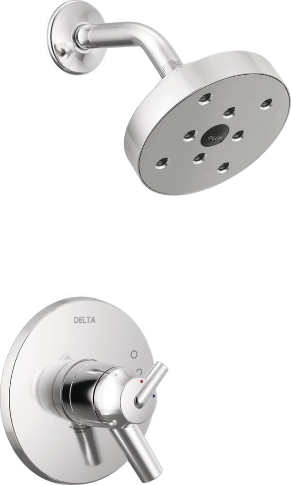 Delta Faucet Trinsic 17 Series Dual-Function Shower Trim Kit with Single-Spray H2Okinetic Shower Head, Chrome T17259 (Valve Not Included)