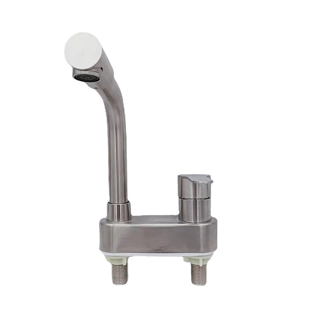 Robinet de lavabo inox 304 haut de gamme à tête pivotante et double commande de température