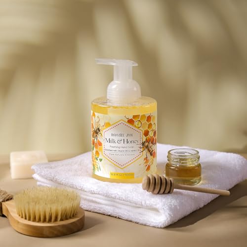 Image of ROMIIE ZOI Foaming Hand Soap, Milk Honey, 500ml / 16.8fl.oz | With Gift Box, Gentle cleansing, nourishes skin without drying