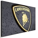 AK ART Lamborghini Logo Leinwandbild Kunstdruck Mehrfarbig Wandbild Wanddeko XXL (40x30 cm)