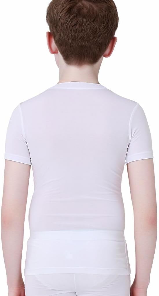 Kids Compression Shirt Underwear Boys Youth Under Base Layer Short Sleeve Top SK