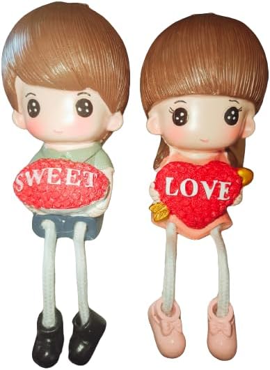 SG UNIQUE STYLE Hanging Legs Sweet Love Showpiece Family Home Decor Items (Set of 2, Resin, Multicolor)