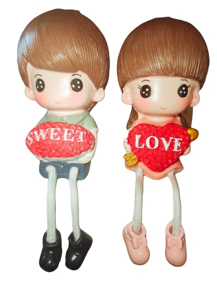 SG UNIQUE STYLE Hanging Legs Sweet Love Showpiece Family Home Decor Items (Set of 2, Resin, Multicolor)