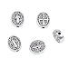 80 Antique Silver Religious Wear Saint Benedict Medallion Oval Loose Spacer Beads Jewelry Making Charms for DIY Necklace Bracelet Jewelry (11478)