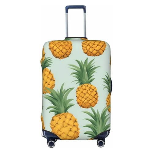 Housse de valise extensible noire ananas taille L pour bagage à main universel