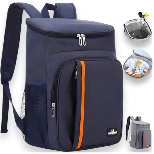 Mochila Térmica Bolsa Térmica De Costa Bag Cooler Portátil Bebidas Alimentos Praia Passeio Parque Piquenique Grande Impermeável Premium Leve Marca ATM (Azul)