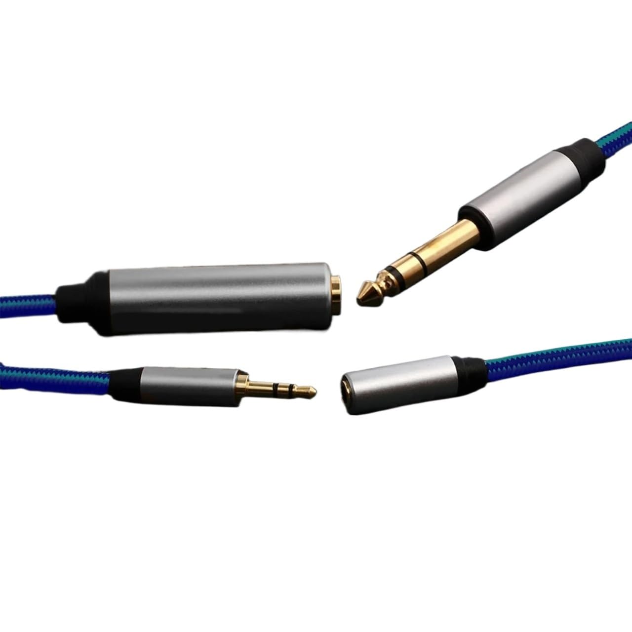 Cavo audio AUX AUX da 3,5 mm a 6,35 mm per cuffie TRS da maschio a femmina da 6,35 a 3,5 mm (da 3,5 a 6,35 mm, nero, 0,15 m)
