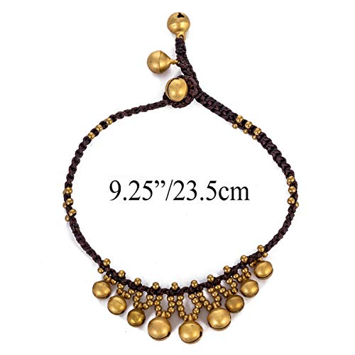 Kelistom Handmade Bohemian Ankle Bracelet with Natural Stone Beads and Vintage Bell Clasp for Women - Image 2