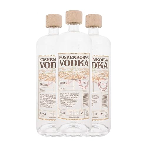 Vodka Koskenkorva 013 40% garrafa míssil 1 L (caixa de 3 garrafa míssil de 1 l)
