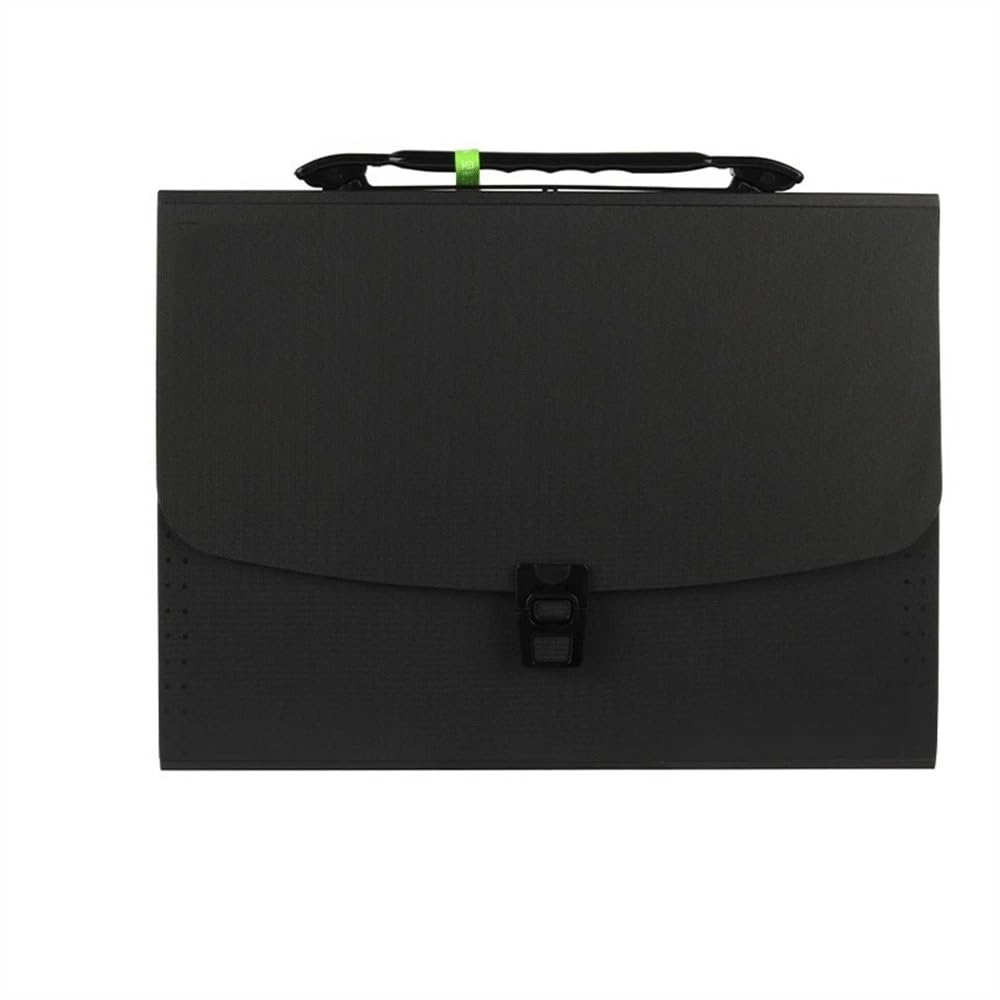 Ampie applicazioni Cartella espandibile portatile in formato A4 con 13 tasche, borsa for documenti in carta, ufficio, scuola, studenti(Nero)