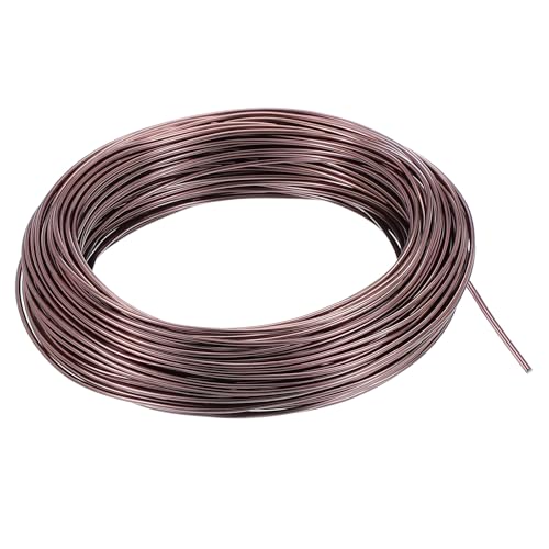 PATIKIL Alambre Bonsái de 1.5mm, 1 Rollo de Alambre Floral de Aluminio Anodizado, 29 Metros, para Fijar Ramas de Jardinería, Árboles, Formación Bonsai, Marrón