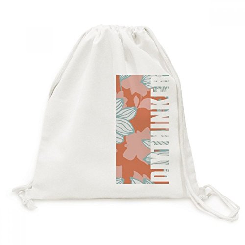 Sac à dos à cordon en toile imprimé fleur d'oranger verte pour voyage