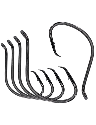 BLUEWING Octopus Circle Hooks Saltwater Freshwater 2/0, 10pcs Bent Eye Offset Wide Gap with High Carbon Steel Extra Sharp Hook