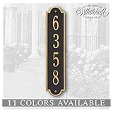 The Richmond Vertical Address Plaque. Personalized Cast Metal Sign. 11 Colors Available! Custom House Numbers