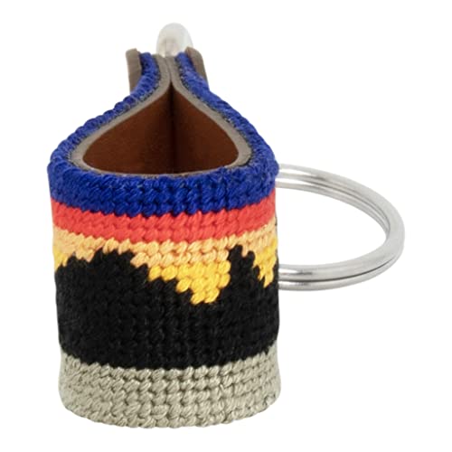 Image of Leather Hand-Stitched Needlepoint Key Fob or Key Chain