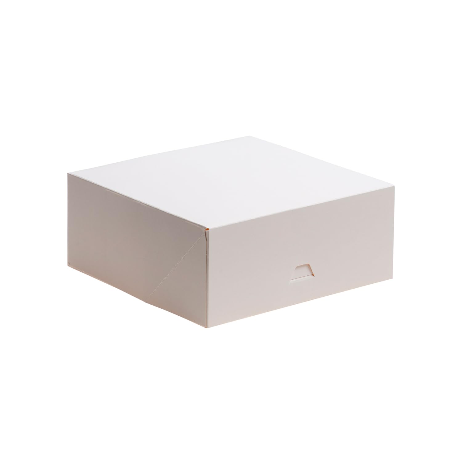 dekora - Cake Boxes 16x16x8 cm - Sturdy Pastry Boxes - Easy to Assemble and Reusable - Eco-Friendly Cardboard Made from Vegetable Fibre - Pack of 50 Boxes - White Colour